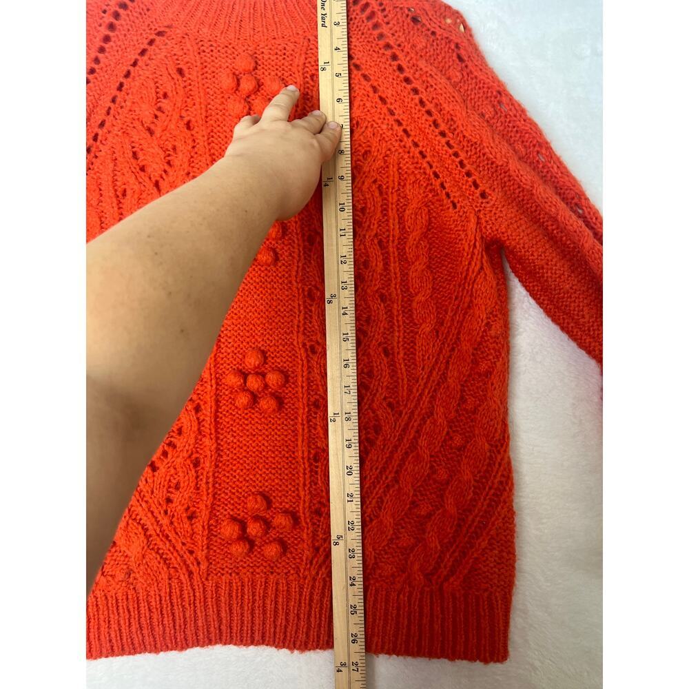 J. Crew Orange Cable Knit Pom-Pom Sweater - Picture 9 of 9